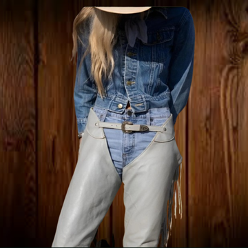 Women's Hand Crafted Native American Cowgirl Style Leather Pant Rodeo Style Ladies Chap Western Buck Suede Gifts For Her