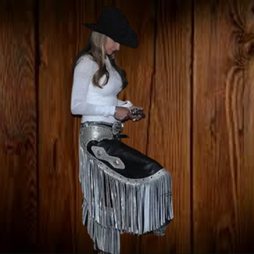 Women's Hand Crafted Native American Cowgirl Style Suede Leather Pant Rodeo Style Ladies Chap Western Buck Suede Gifts For Her