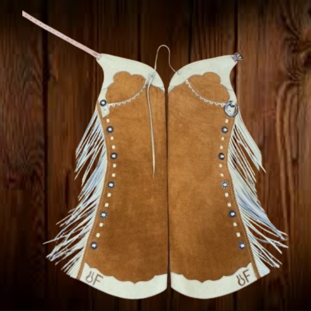 Women's Hand Crafted Native American Cowgirl Style Suede Leather Pant Rodeo Style Ladies Chap Western Buck Suede Gifts For Her