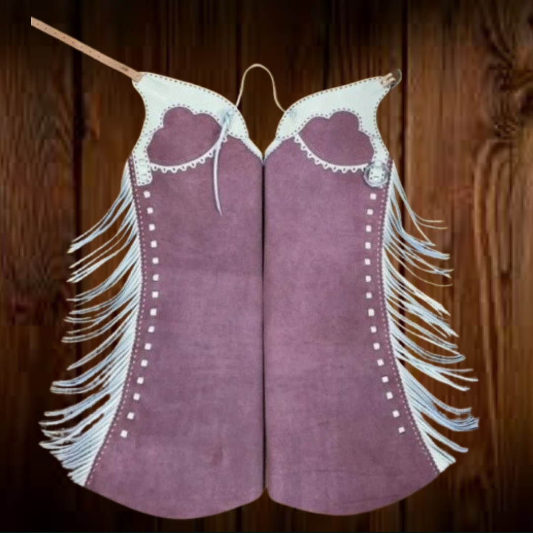 Women's Hand Crafted Native American Cowgirl Style Suede Leather Pant Rodeo Style Ladies Chap Western Buck Suede Gifts For Her