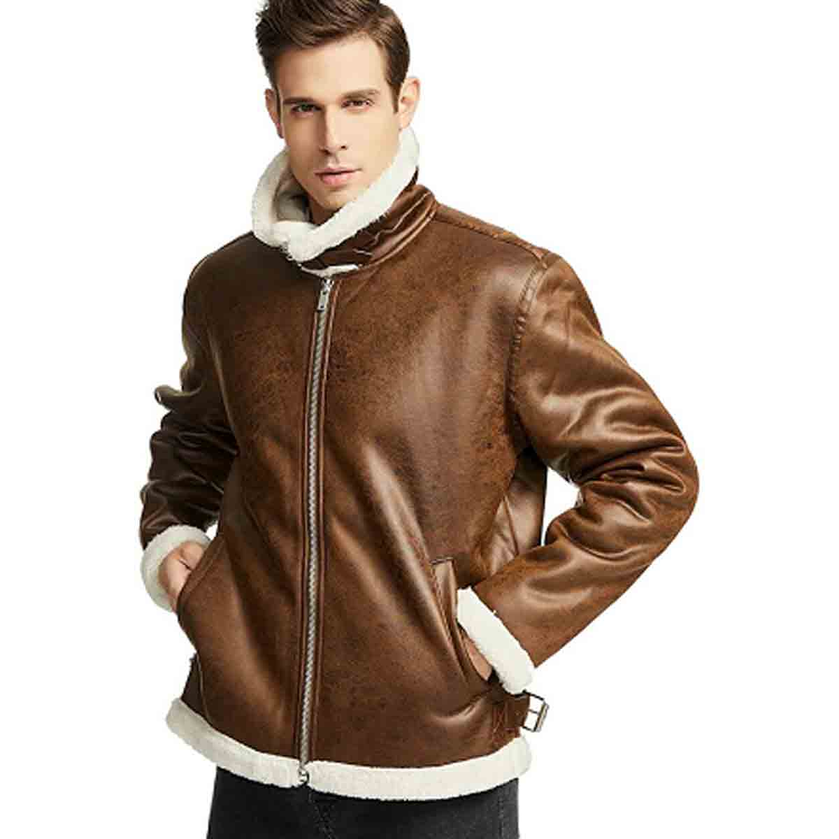 Chestnut Charm Fur Leather Jacket