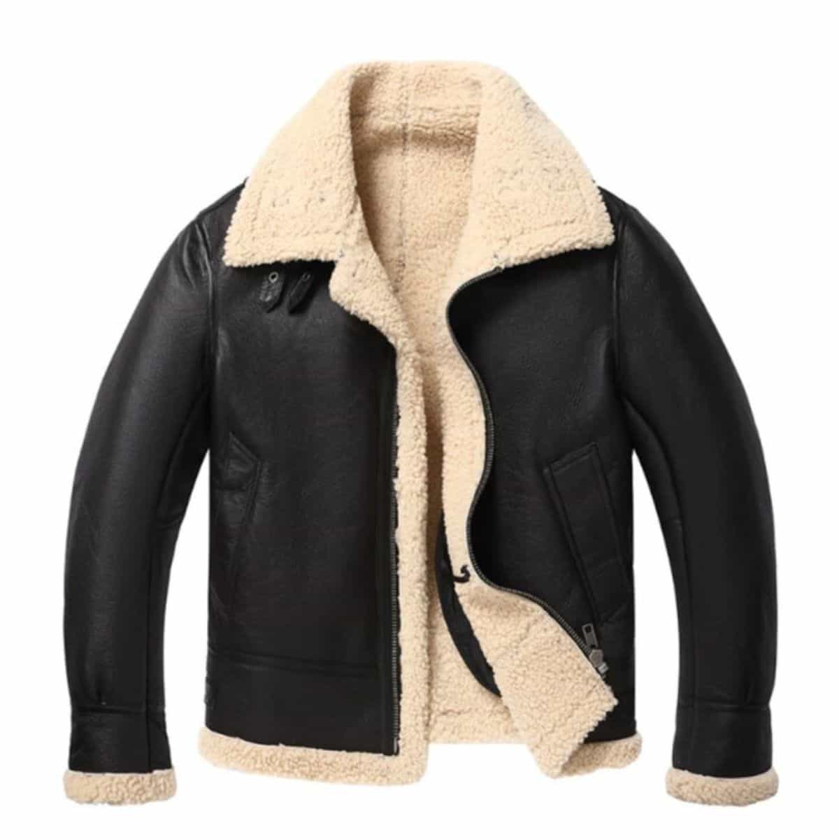 Aviator Shearling Fur Leather Jacket