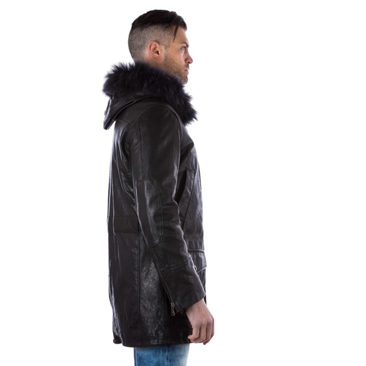 Arctic Fusion Leather Parka Jacket