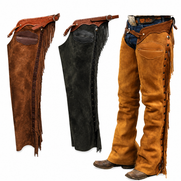 Men Native American Suede Leather Pant Rodeo Mountain Western Cowboy Chap