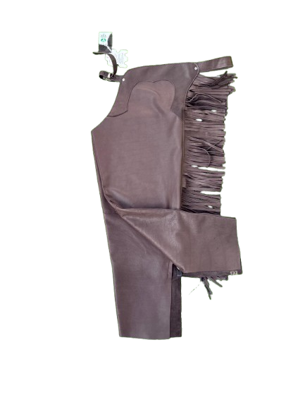Women's Hand Crafted Native American Cowgirl Dark Brown Leather Pant Rodeo Cowboy Style Ladies Chap Western Gifts For Her Gifts For Men