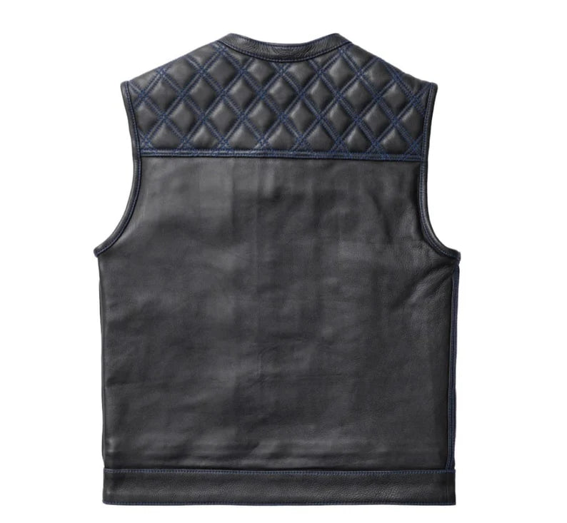 Men Hunter Club Leather Vest Cowhide Leather Vest, Men Biker Leather vest ,Motorcycle vest- Gifts For him
