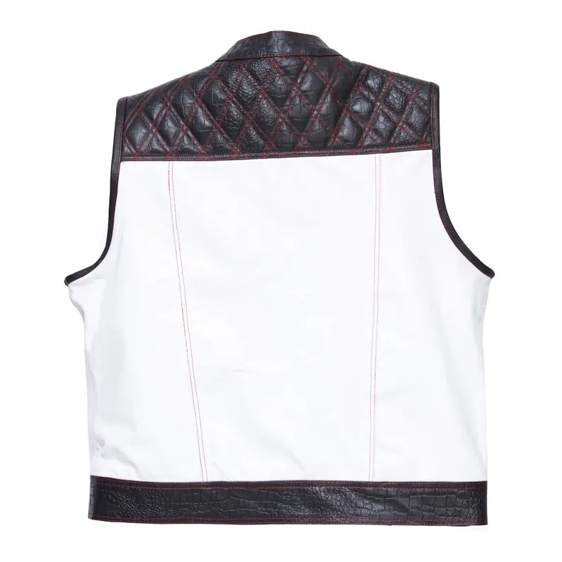 Men Leather Club Vest Cowhide Diamond Quilted Leather Vest, Men Biker Leather Vest , Motorcycle Rider Waistcoat- Gift For Him Gift For Men