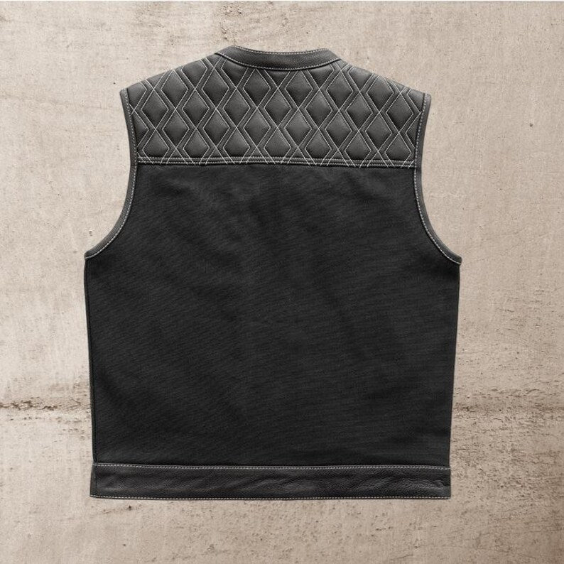 Men Leather Club Vest Black Diamond Quilted Leather Vest,Men Biker Leather Vest Motorcycle Rider Waistcoat Gift For Him Gift For Men