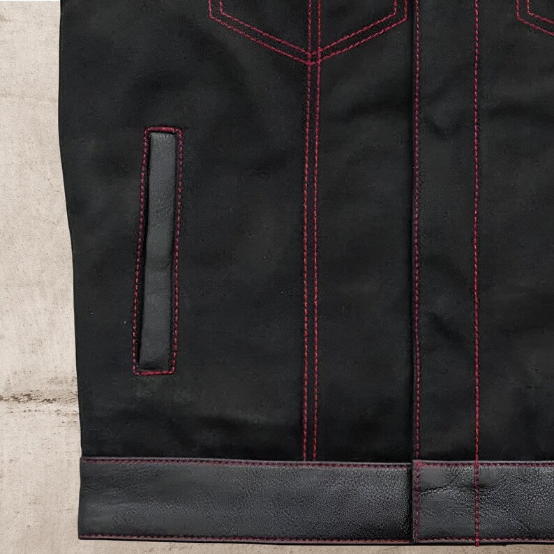 Men Leather Club Vest Diamond Quilted Red Paisley Leather Vest,Men Biker Leather Vest ,Motorcycle Rider Waistcoat- Gift For Him Gift For Men