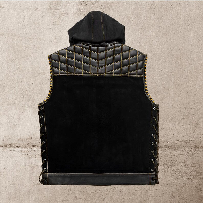 Men Leather Club Vest Diamond Quilted Paisley Leather Vest,Men Biker Leather Vest ,Motorcycle Rider Waistcoat- Gift For Him Gift For Men