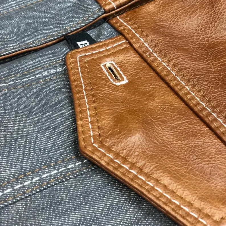 Men Brown wax Leather Club Vest SOA Leather Vest,Men Biker Vest Motorcycle Rider Denim Waistcoat Gift For Him Gift For Men
