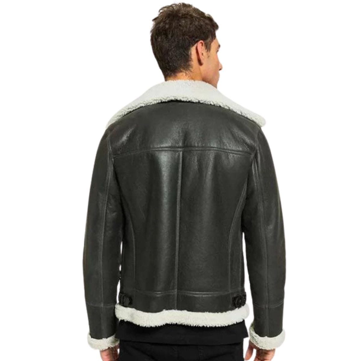 Ebony and Ivory Fur Leather Jacket
