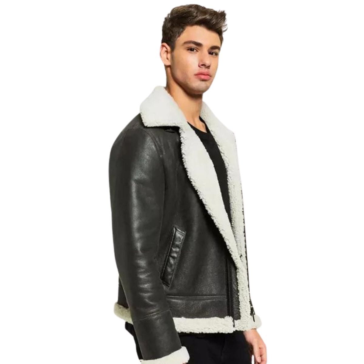 Ebony and Ivory Fur Leather Jacket