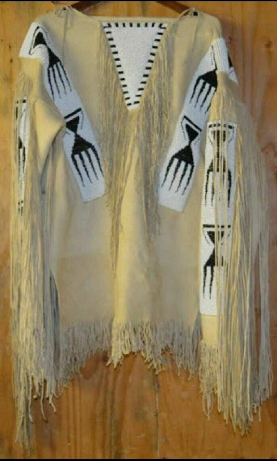 Men Traditional Wear Western Style Suede Leather Warrior Shirt Fringes & Beaded