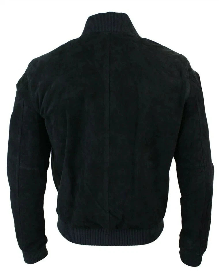 Men Bomber Style Western Wear Suede Leather Jacket Suede Jacket - Bomber Coat