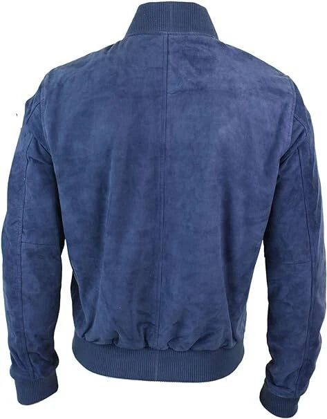 Men Bomber Style Western Wear Suede Leather Jacket Suede Jacket - Bomber Coat
